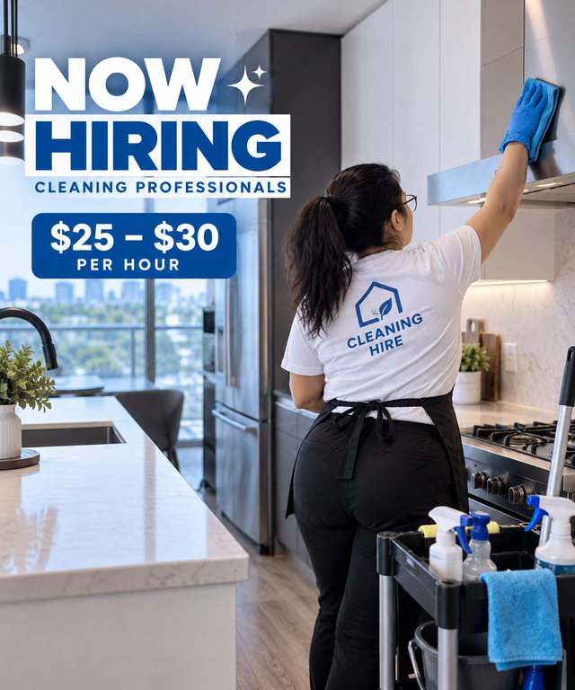 Cleaners Wanted - $25-30/hr - Mornings/ Afternoons - GTA