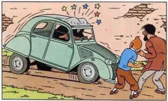 AUTO VOITURE 1/24 TINTIN  LA 2 CV DES DUPONDT LIVRAISON GRATUITE