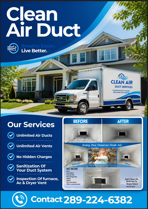 AIR DUCT CLEANING SPECIAL... ONLY $99