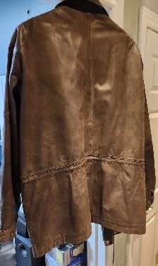 VINTAGE 90s REED SPORTSWEAR LEATHER COAT –THINSULATE 52 TALL $75 - Photo 2