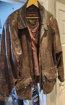 VINTAGE 90s REED SPORTSWEAR LEATHER COAT –THINSULATE 52 TALL $75 - Photo 3