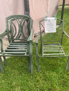 6 metal patio chairs