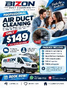 Truck Mounted Air Duct Cleaning - $149