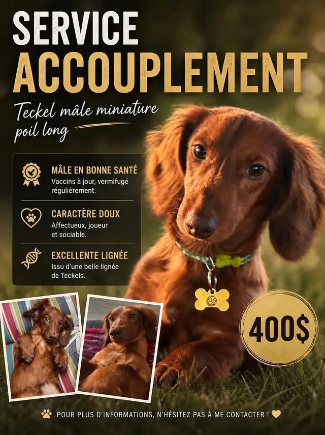 accouplement teckel mâle miniature poil long