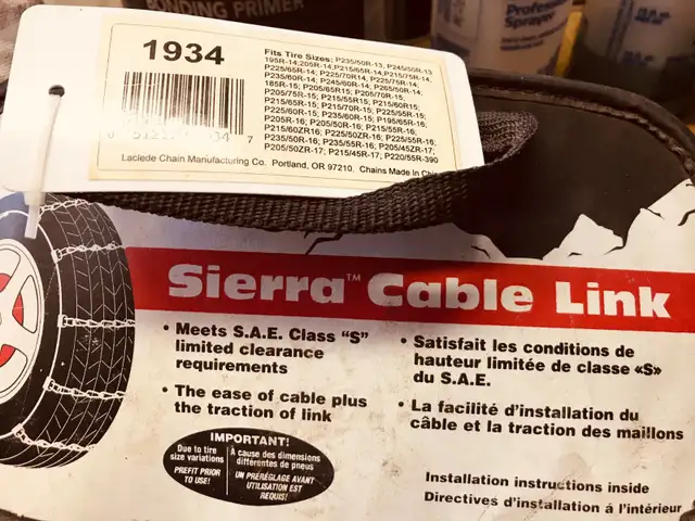 Car  Chains & Mover's Blankets