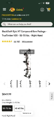 RH 55-70lbs BlackOut Compound Bow Package - Photo 6