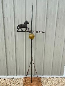 Antique lightning rod , with horse weathervane(metal early piece - Photo 2