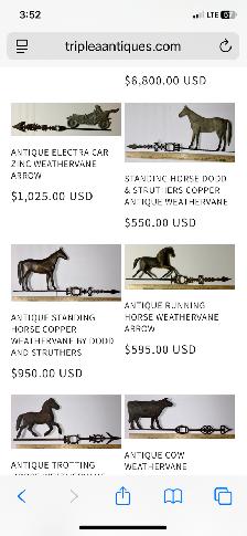 Antique lightning rod , with horse weathervane(metal early piece - Photo 7