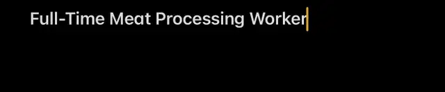 Full-Time Meat Processing Worker