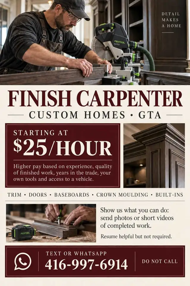 Skilled Finish Carpenter