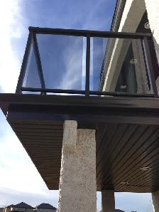 we install Aluminum railings deck exterior , , glass and pickets - Photo 4