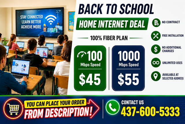 Home Internet Sale $45 & $55 'Back to School'