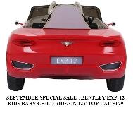 BENTLEY EXP-12 KIDS, BABY, CHILD RIDE ON 12V CAR WITH REMOTE - Photo 5
