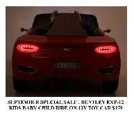 BENTLEY EXP-12 KIDS, BABY, CHILD RIDE ON 12V CAR WITH REMOTE - Photo 9