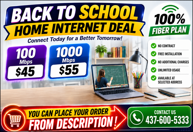 Home Internet $45 | 1000 Mbps Fiber | Back to School