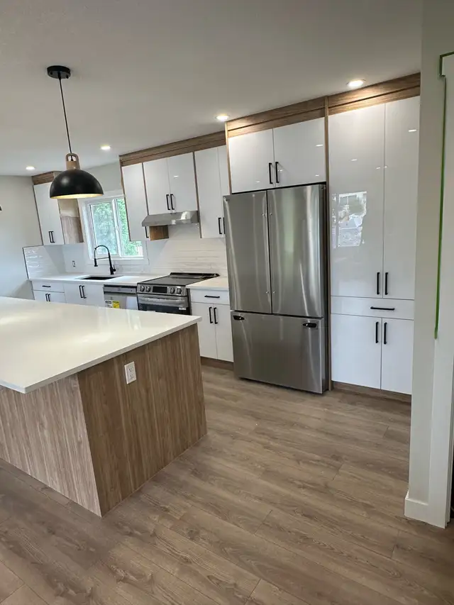quartz countertop and cabinets