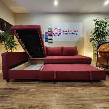 Dark red IKEA sectional sofa bed   FREE DELIVERY - Photo 2