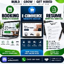 BOOKING, E-COMMERCE WEBSITE DESIGN, RESUME WRITING SERVICE