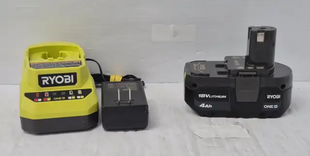 (N9751873) Ryobi PBP005 Charger and Battery - 4.0Ah