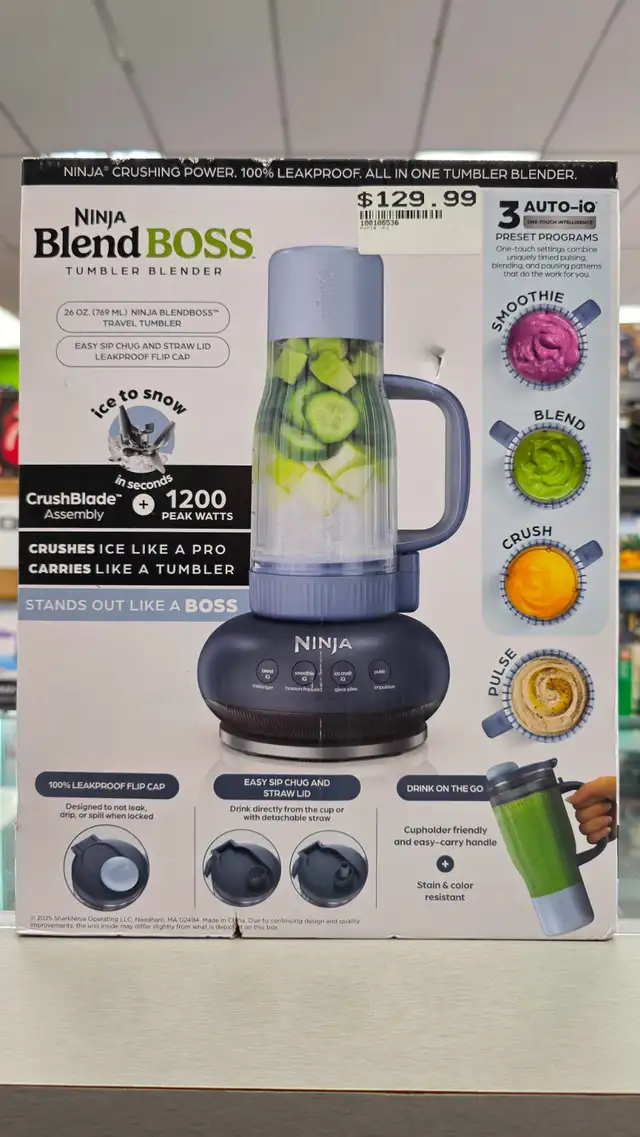 Ninja Blend Boss Tumbler Blender DB351CCY - BRAND NEW