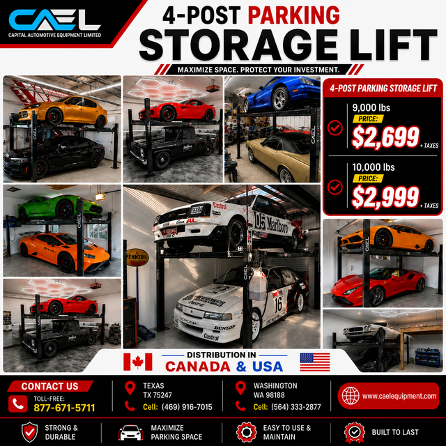 CAEL 4-Post Parking Lift Car Hoist & Double Parking Storage Lift