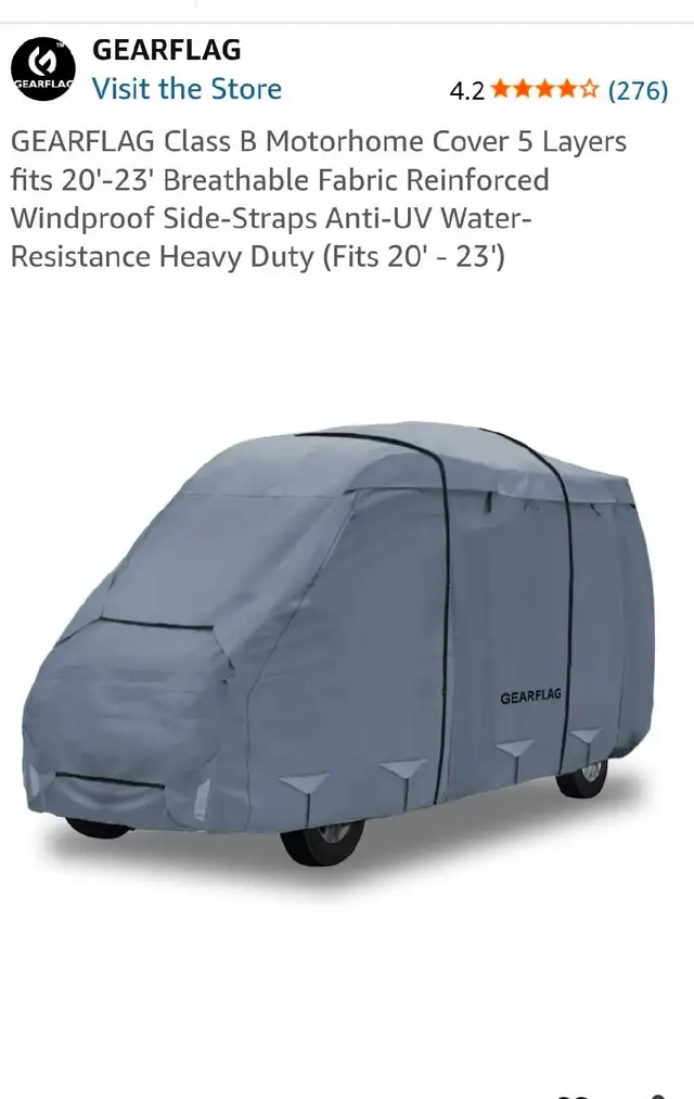 GEARFLAG CLASS B MOTORHOME COVER, BRAND NEW, NEVER USED, $200