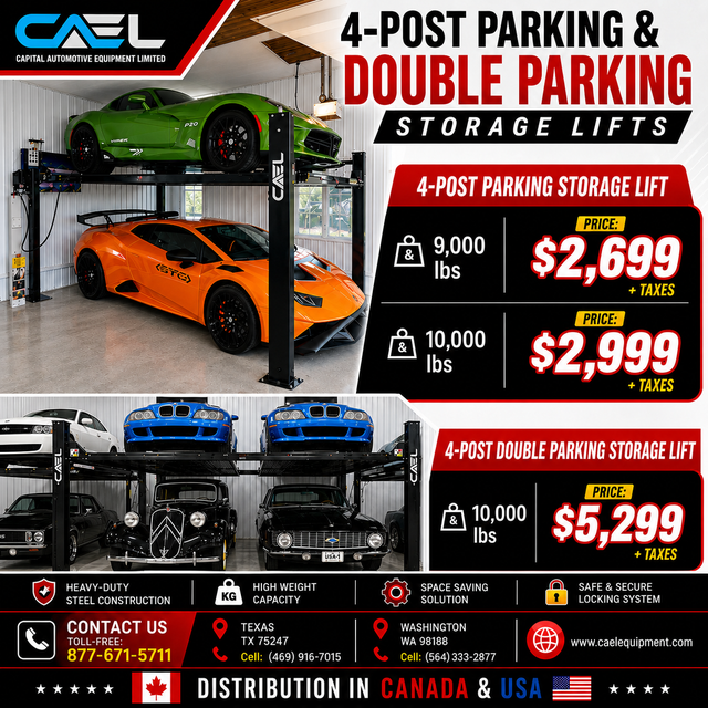 CAEL 4-Post Parking Lift Car Hoist & Double Parking Storage Lif