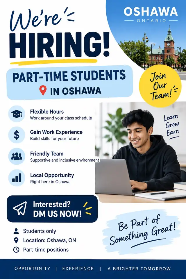 Hiring Part-Time Students – Oshawa