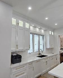 White Bathroom Vanity, Kitchen Cabinet, Mirror, Porcelain Tile - Photo 8