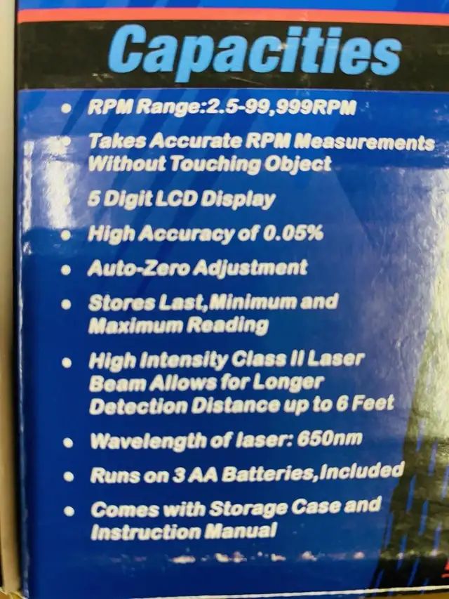 New Neiko Laser Tachometer