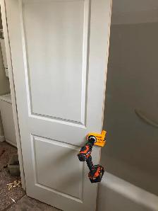 DOOR handle/deadbolt Holes cut, height trimming, cut and hinges - Photo 4