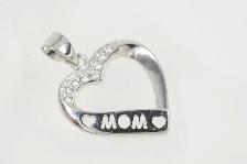 925 MOM CZ HEART PENDANT (11276)