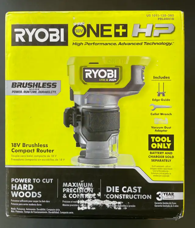 NEW RYOBI PBLRR01B COMPACT ROUTER