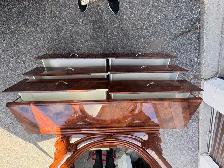 Free delivery used Vintage Burl Wood Dresser with Oval Mirror - Photo 3