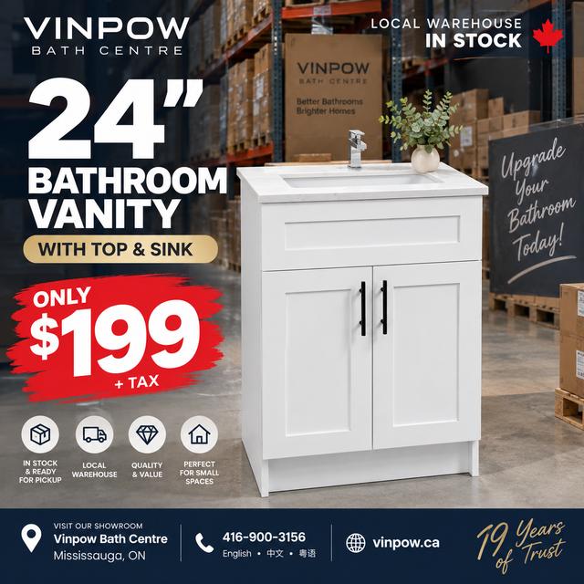 24' BATHROOM VANITY — ONLY $199!