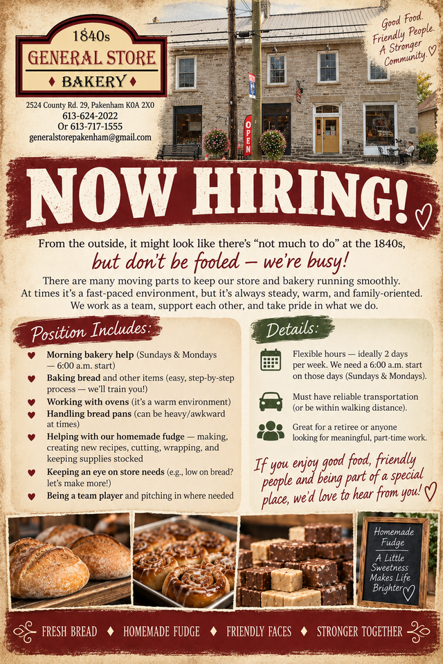 Part-Time Morning Bakery Help – Sundays & Mondays – Pakenham