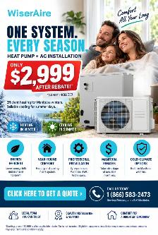 HEAT PUMP   AC INSTALLATION — STARTING AT $2,999 AFTER REBATE!