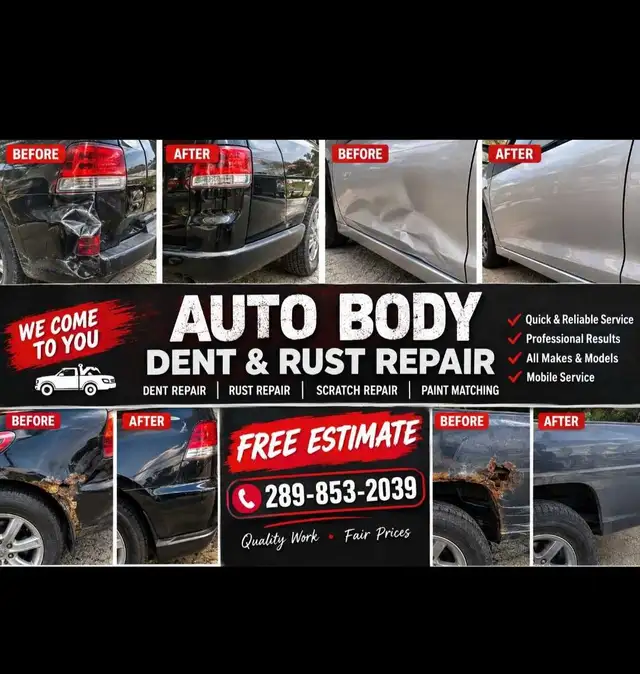 AUTOBODY MOBILE SHOP DENT REPAIR RUST REPAIR SCRATCH REPAIR
