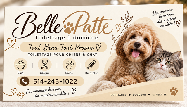 Toilettage à domicile, chat et chien