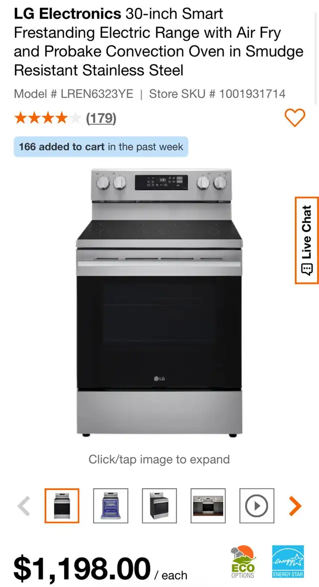 Samsung30'' Electric Air Range