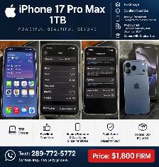 iPhone 17 Pro Max 1TB - Blue - Like New - $1800 Firm