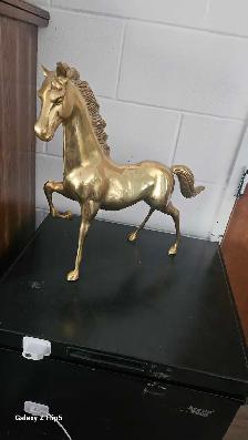 Gros Cheval en brass/laiton vintage polie - Photo 2