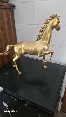Gros Cheval en brass/laiton vintage polie - Photo 4