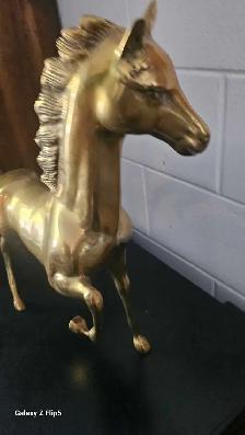 Gros Cheval en brass/laiton vintage polie - Photo 7