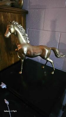 Gros Cheval en brass/laiton vintage polie - Photo 8