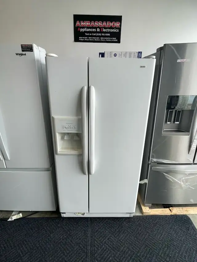 USED 33" Kenmore Side by Side Fridge (White) Water&Ice Dispenser