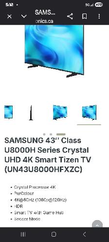SAMSUNG 43″ Series Crystal UHD 4K Smart Tizen TV (UN - Photo 3