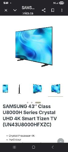 SAMSUNG 43″ Series Crystal UHD 4K Smart Tizen TV (UN - Photo 4