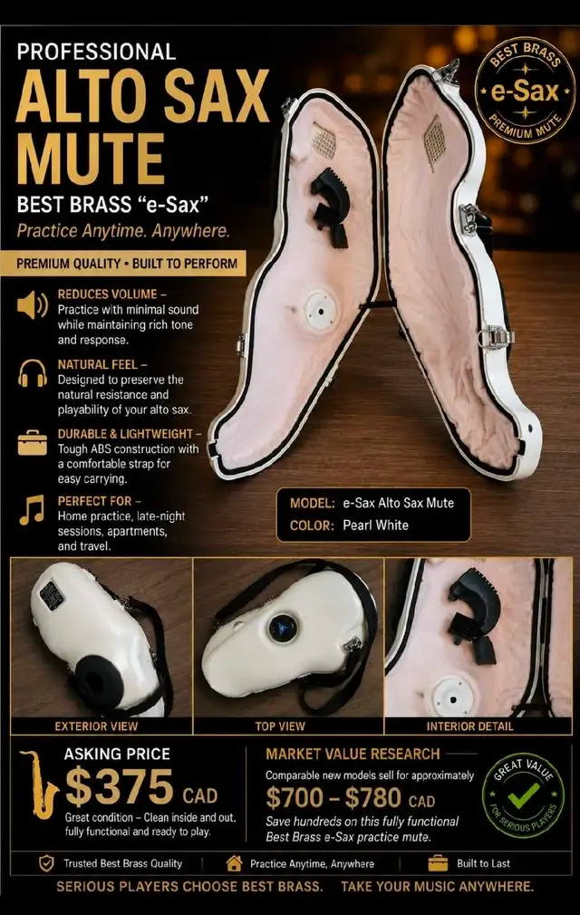 BEST BRASS e-Sax ALTO SAX PRACTICE MUTEASKING PRICE: $375 CAD