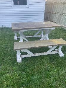 Wooden Picnic Table Set – Handmade, Solid Wood